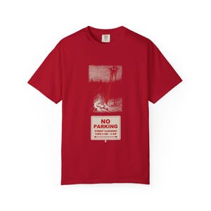No Parking Street Cleaning Shirt, Martian Tripod Heat Ray Tee, Funny City Sign, War of the Worlds image 14