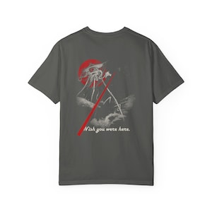 Woking Postcard Shirt, Wish You Were Here, War of the Worlds Tripod Front and Back Tee, H G Wells image 6