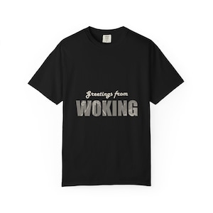 Woking Postcard Shirt, Wish You Were Here, War of the Worlds Tripod Front and Back Tee, H G Wells image 2