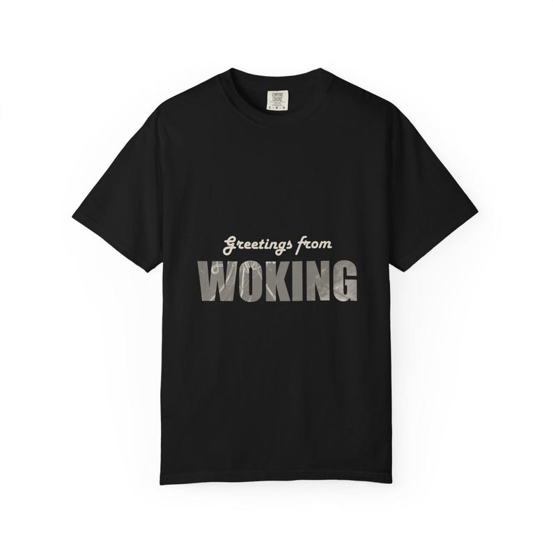 Woking Postcard Shirt, Wish You Were Here, War of the Worlds Tripod Front and Back Tee, H G Wells image 2