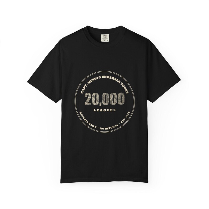 Camiseta "Capt Nemo's Undersea Tours", "Uma estrela, não", camiseta engraçada na frente e nas costas, lula de Júlio Verne imagem 2