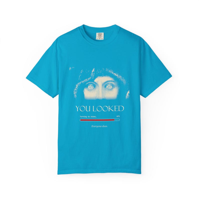 You Looked Shirt, Medusa Eyes Turning to Stone Tee, Greek Mythology Gift, Vintage Franz von Stuck image 6