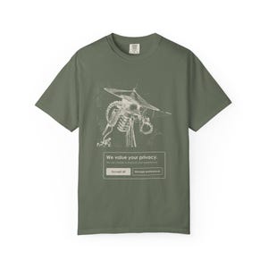 We Value Your Privacy Shirt, Cookie Banner Martian Eye Tee, Funny Tech Humor Gift, War of the Worlds image 4