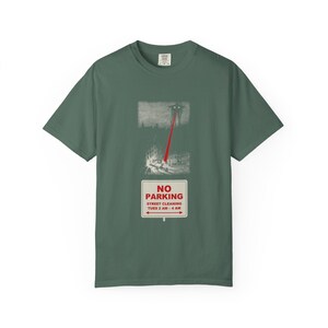 No Parking Street Cleaning Shirt, Martian Tripod Heat Ray Tee, Funny City Sign, War of the Worlds image 5
