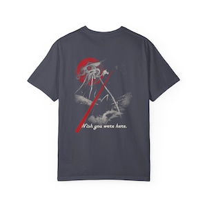 Woking Postcard Shirt, Wish You Were Here, War of the Worlds Tripod Front and Back Tee, H G Wells image 19