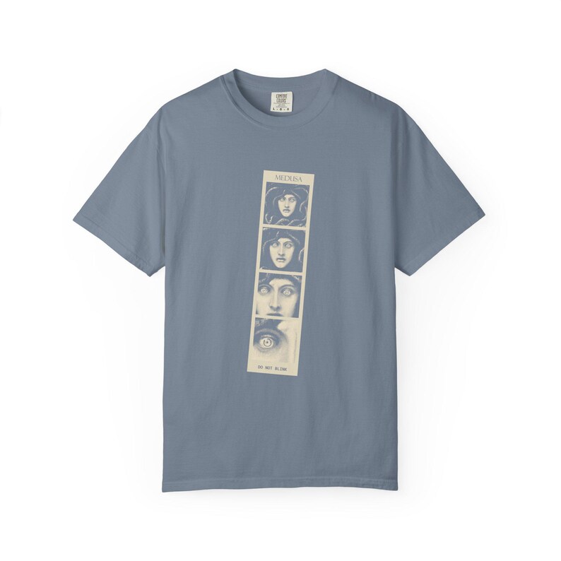 Medusa Photo Booth Shirt, Do Not Blink, Funny Greek Mythology Tee, Vintage Franz von Stuck 1892 image 7
