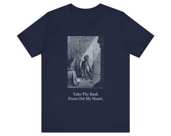 T-shirt « Retire ton bec de mon cœur, corbeau », T-shirt gothique Edgar Allan Poe, Cadeau littéraire d'Halloween Dore Dark Academia