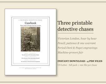 Carnet d'enquêtes : Une étude de la poursuite — Trois enquêtes policières victoriennes à imprimer | Livre de jeu de mystère en solo
