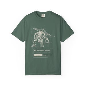 We Value Your Privacy Shirt, Cookie Banner Martian Eye Tee, Funny Tech Humor Gift, War of the Worlds image 5