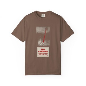 No Parking Street Cleaning Shirt, Martian Tripod Heat Ray Tee, Funny City Sign, War of the Worlds image 2