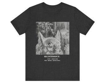 Maintenance. Juste une vérification des détecteurs de fumée — T-shirt vintage Wolf