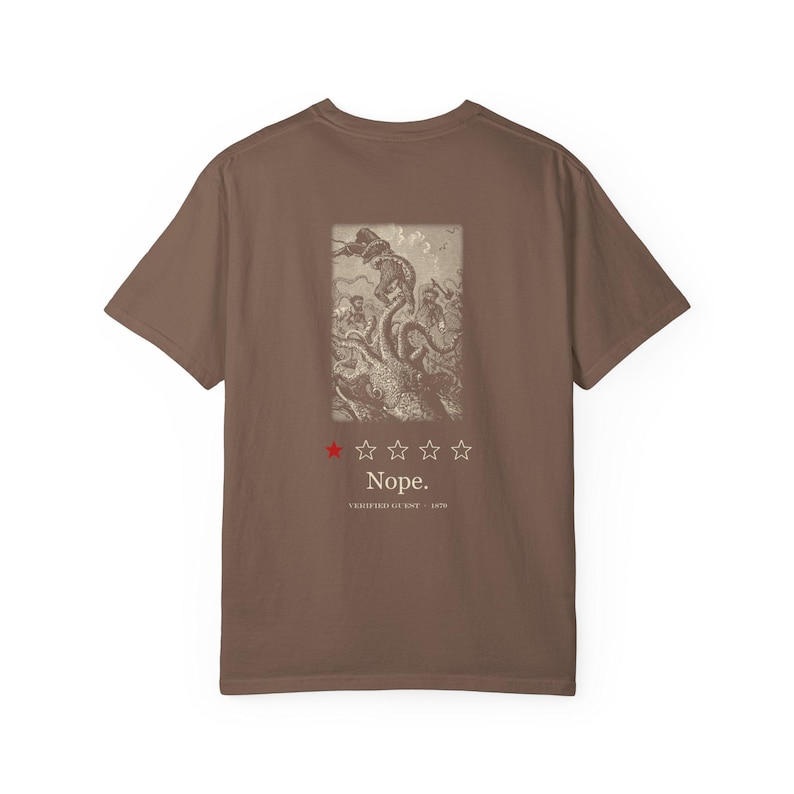 Camiseta "Capt Nemo's Undersea Tours", "Uma estrela, não", camiseta engraçada na frente e nas costas, lula de Júlio Verne imagem 4