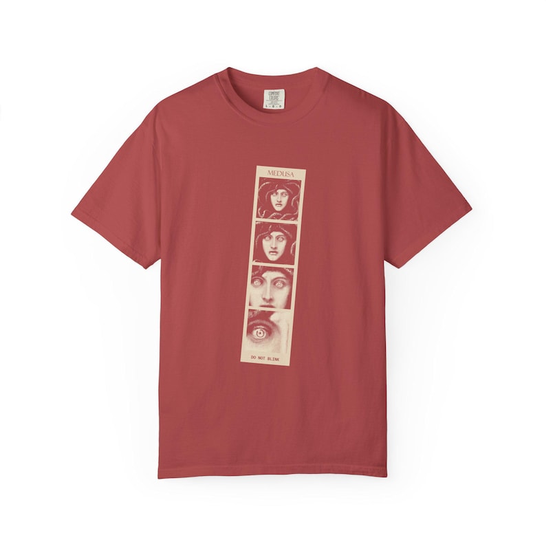 Medusa Photo Booth Shirt, Do Not Blink, Funny Greek Mythology Tee, Vintage Franz von Stuck 1892 image 13