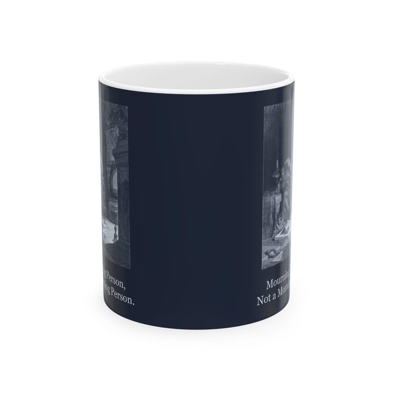 Persona in lutto, non mattiniera — Tazza vintage con corvo immagine 2