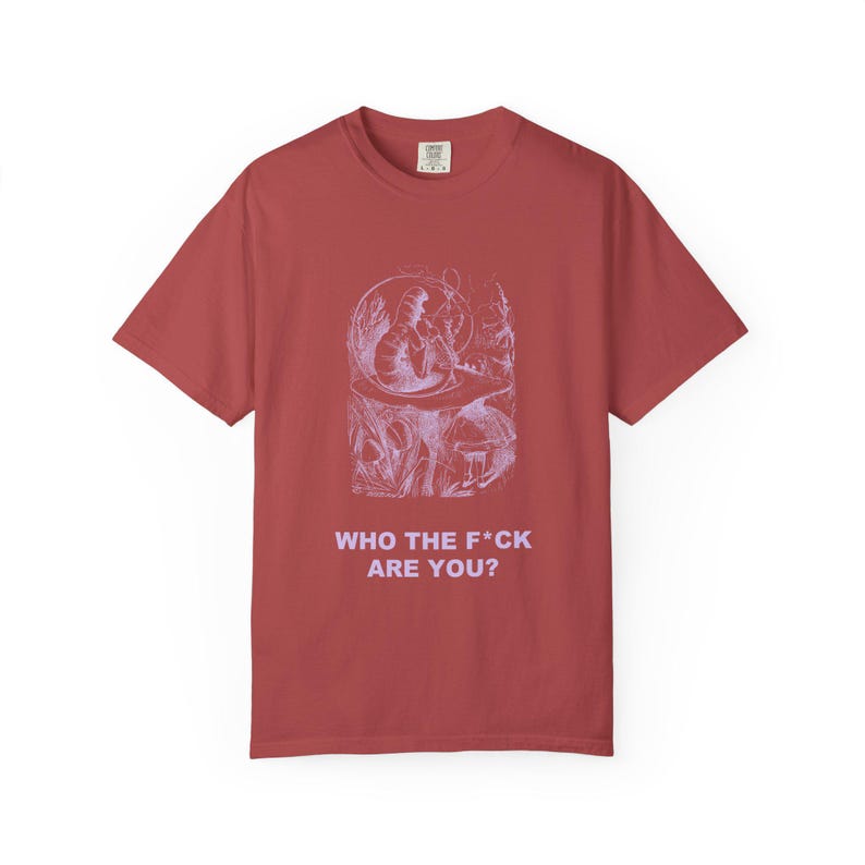 Who the F*ck Are You Shirt, John Tenniel Caterpillar Victorian Engraving Tee, Lewis Carroll Wonderland Literary Humor Gift image 13