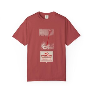 No Parking Street Cleaning Shirt, Martian Tripod Heat Ray Tee, Funny City Sign, War of the Worlds image 13