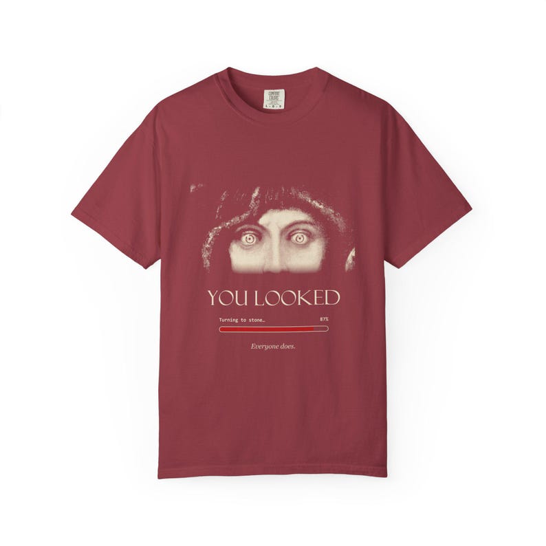 You Looked Shirt, Medusa Eyes Turning to Stone Tee, Greek Mythology Gift, Vintage Franz von Stuck image 12
