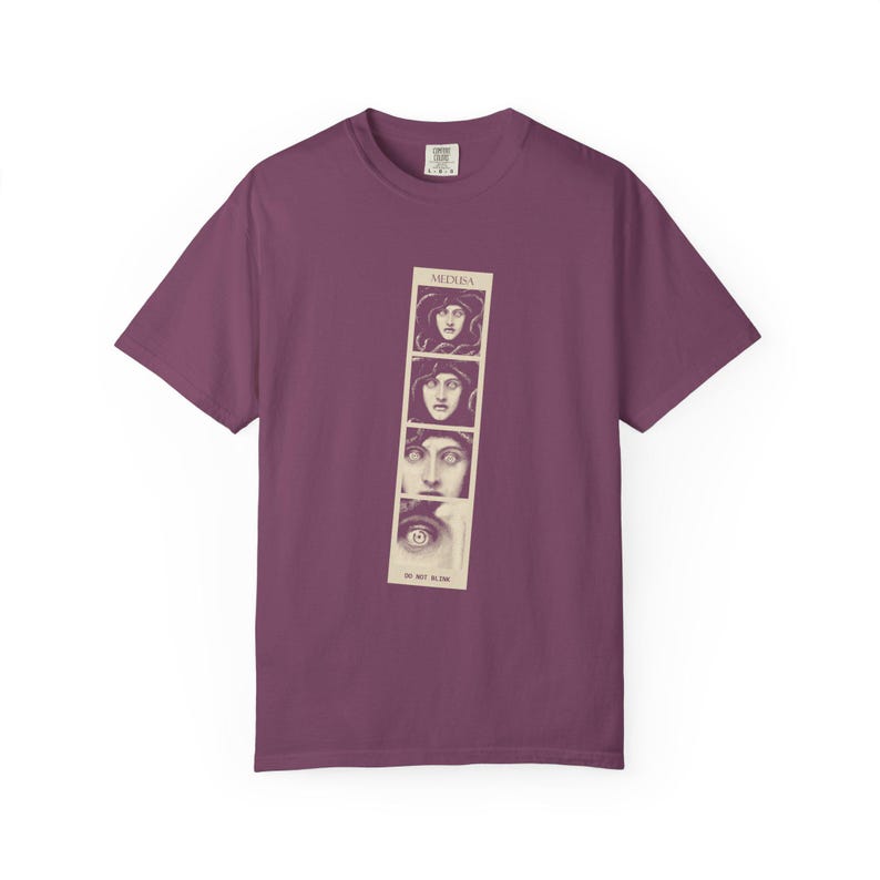 Medusa Photo Booth Shirt, Do Not Blink, Funny Greek Mythology Tee, Vintage Franz von Stuck 1892 image 11