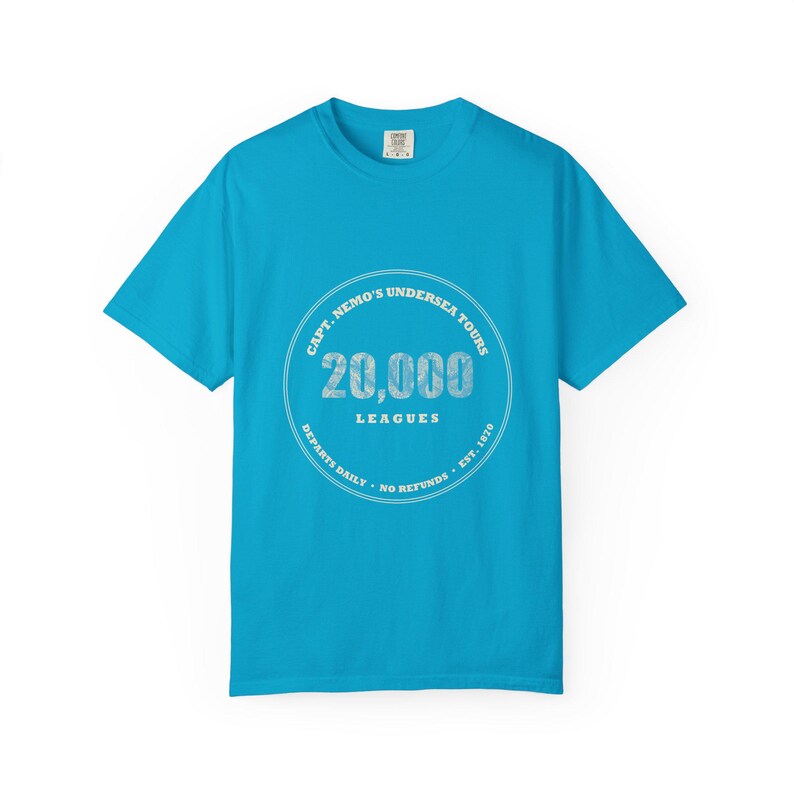 Camiseta "Capt Nemo's Undersea Tours", "Uma estrela, não", camiseta engraçada na frente e nas costas, lula de Júlio Verne imagem 11