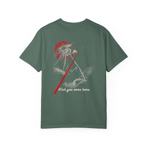Woking Postcard Shirt, Wish You Were Here, War of the Worlds Tripod Front and Back Tee, H G Wells image 10