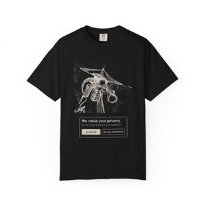 We Value Your Privacy Shirt, Cookie Banner Martian Eye Tee, Funny Tech Humor Gift, War of the Worlds image 1