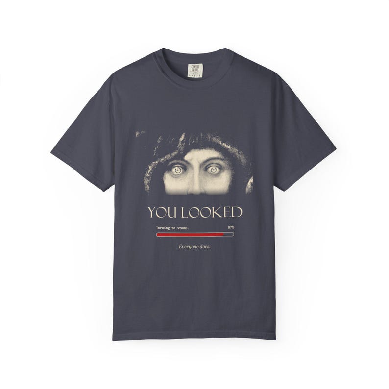 You Looked Shirt, Medusa Eyes Turning to Stone Tee, Greek Mythology Gift, Vintage Franz von Stuck image 9