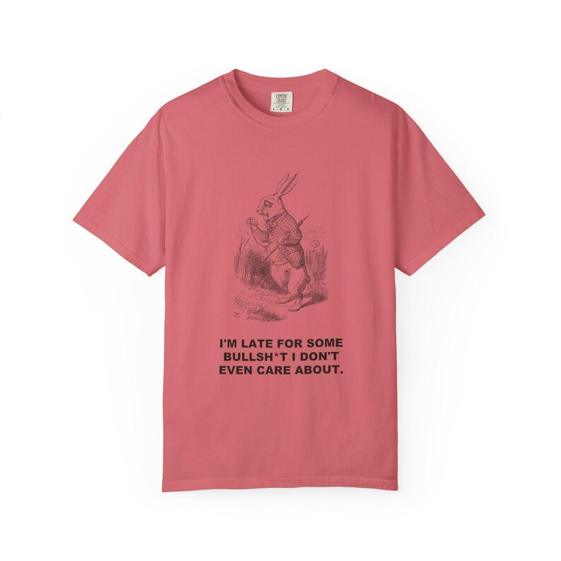 I'm Late for Some Bullsh*t I Don't Even Care About — Vintage White Rabbit Tee image 14