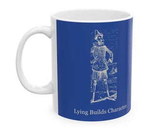 Mentir forja el carácter — Taza vintage de Pinocho