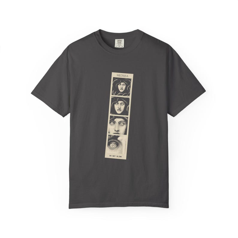 Medusa Photo Booth Shirt, Do Not Blink, Funny Greek Mythology Tee, Vintage Franz von Stuck 1892 image 8