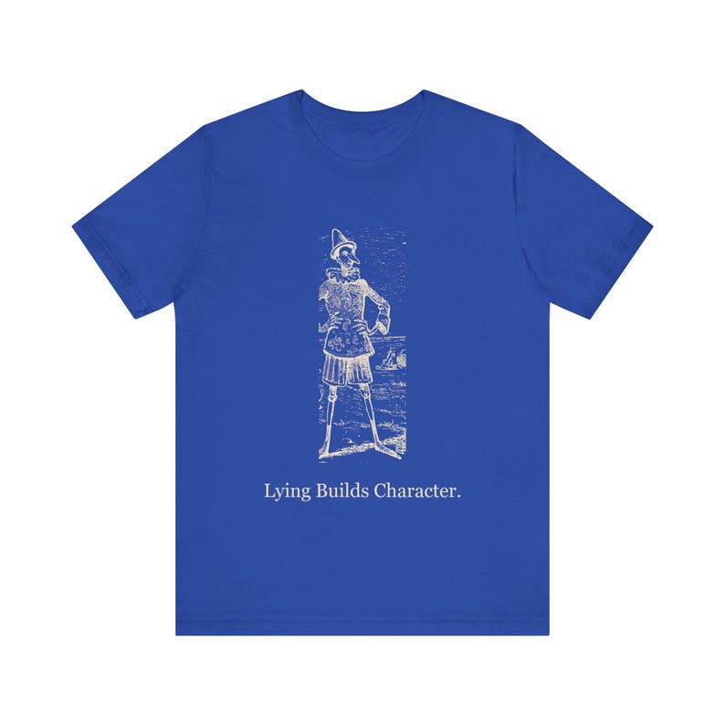 Lügen formt den Charakter – Vintage Pinocchio T-Shirt Bild 1
