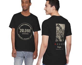 Capt Nemo's Undersea Tours Shirt, One Star Review Nope, Funny Front and Back Tee, Jules Verne Squid