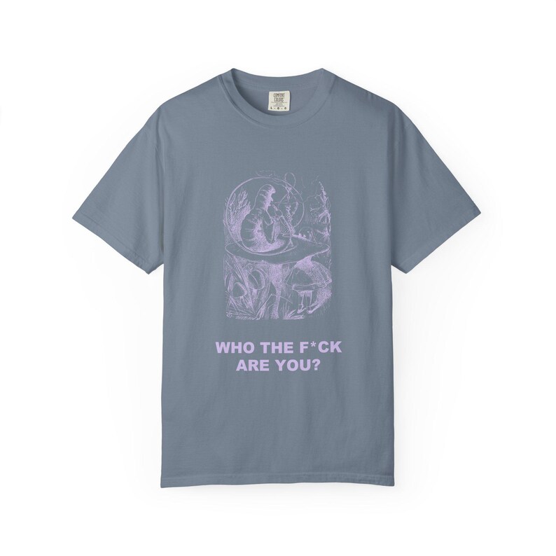 Who the F*ck Are You Shirt, John Tenniel Caterpillar Victorian Engraving Tee, Lewis Carroll Wonderland Literary Humor Gift image 7