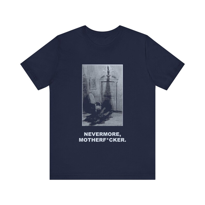 Nevermore Motherf*cker Raven Shirt, Edgar Allan Poe Gothic Tee, Gustave Doré Vintage Literair Halloween Cadeau afbeelding 1