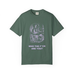 Who the F*ck Are You Shirt, John Tenniel Caterpillar Victorian Engraving Tee, Lewis Carroll Wonderland Literary Humor Gift image 5