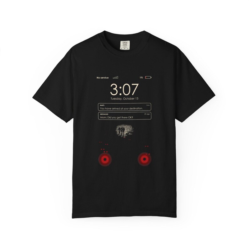 Camiseta "Sin servicio", camiseta de terror de aguas profundas para pantalla de bloqueo de teléfono, humor negro divertido, buceadores de Julio Verne 1870 imagen 1