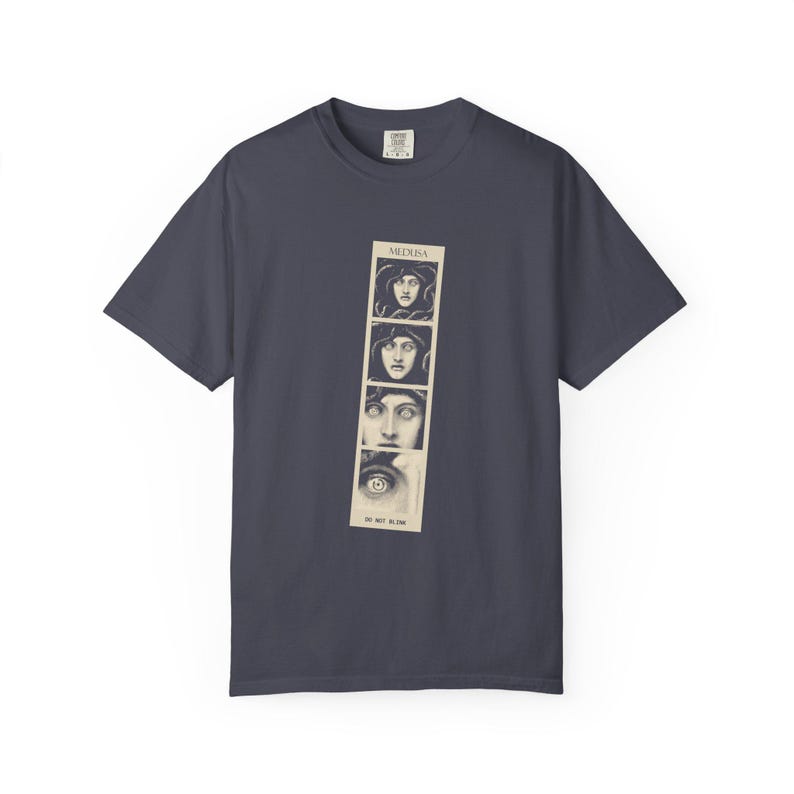 Medusa Photo Booth Shirt, Do Not Blink, Funny Greek Mythology Tee, Vintage Franz von Stuck 1892 image 9