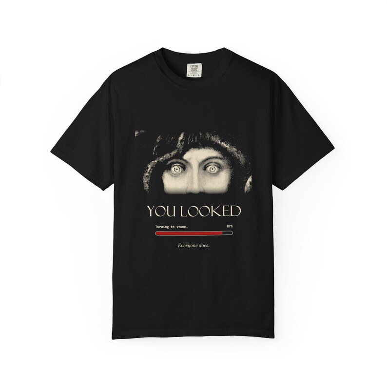 You Looked Shirt, Medusa Eyes Turning to Stone Tee, Greek Mythology Gift, Vintage Franz von Stuck image 1