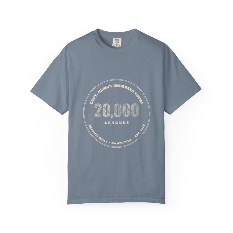 Camiseta "Capt Nemo's Undersea Tours", "Uma estrela, não", camiseta engraçada na frente e nas costas, lula de Júlio Verne imagem 13