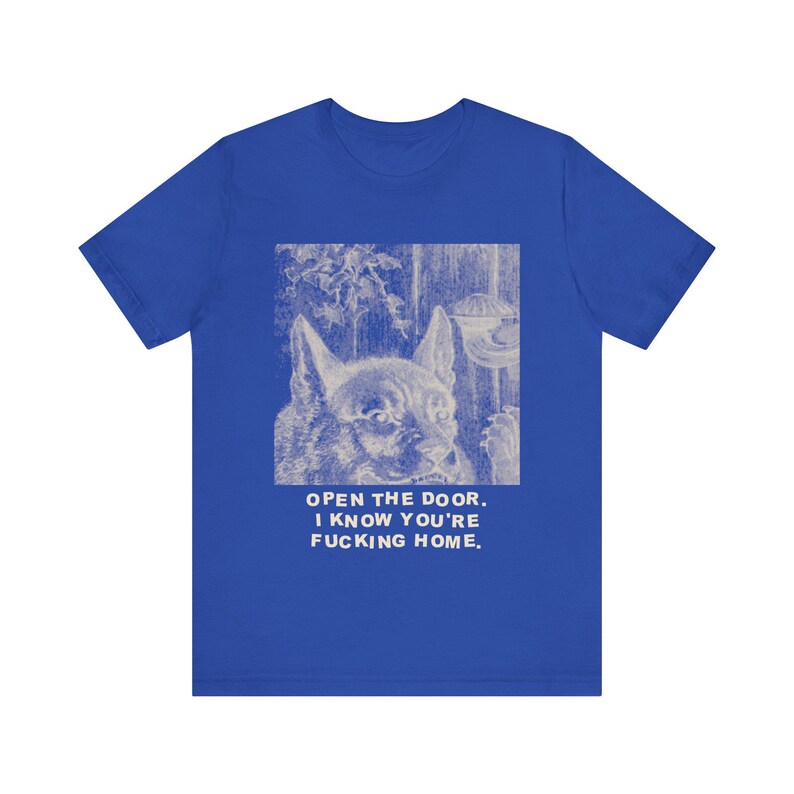 Open the door. I know you're f*cking home — Vintage Wolf Tee image 1
