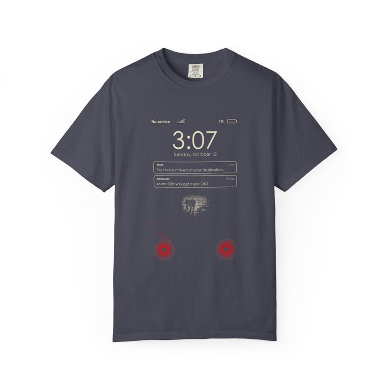 Camiseta "Sin servicio", camiseta de terror de aguas profundas para pantalla de bloqueo de teléfono, humor negro divertido, buceadores de Julio Verne 1870 imagen 9