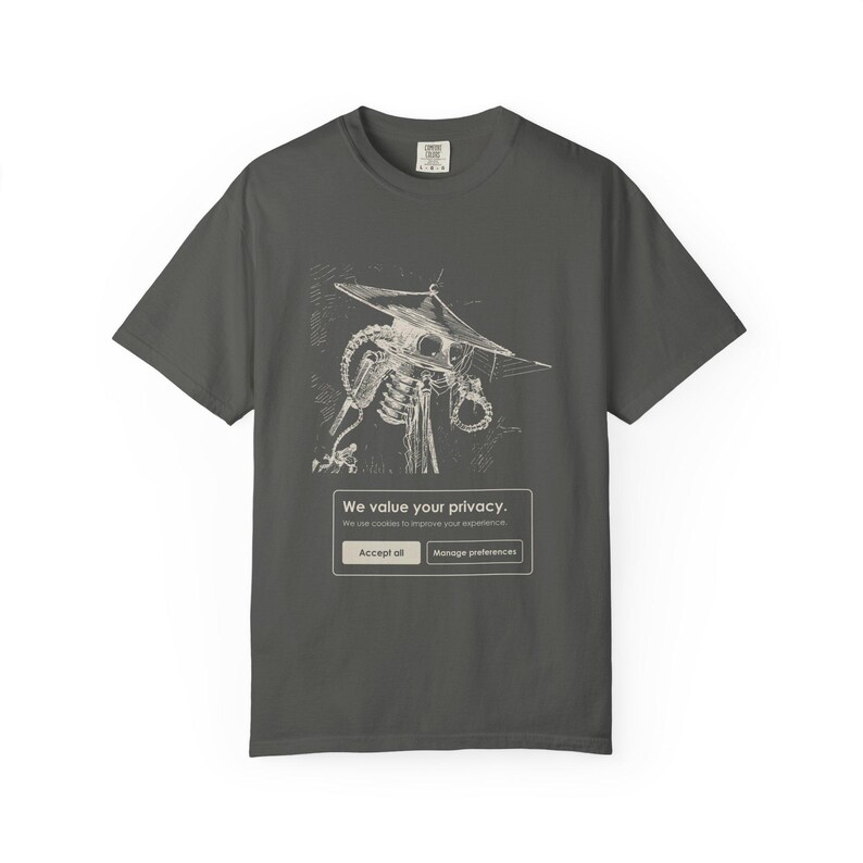 We Value Your Privacy Shirt, Cookie Banner Martian Eye Tee, Funny Tech Humor Gift, War of the Worlds image 3