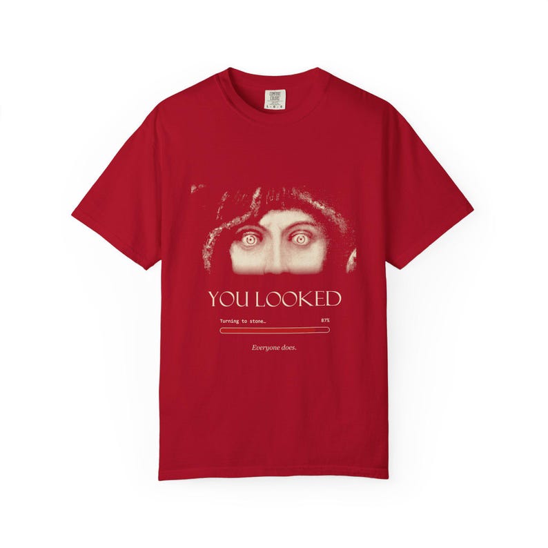 You Looked Shirt, Medusa Eyes Turning to Stone Tee, Greek Mythology Gift, Vintage Franz von Stuck image 14