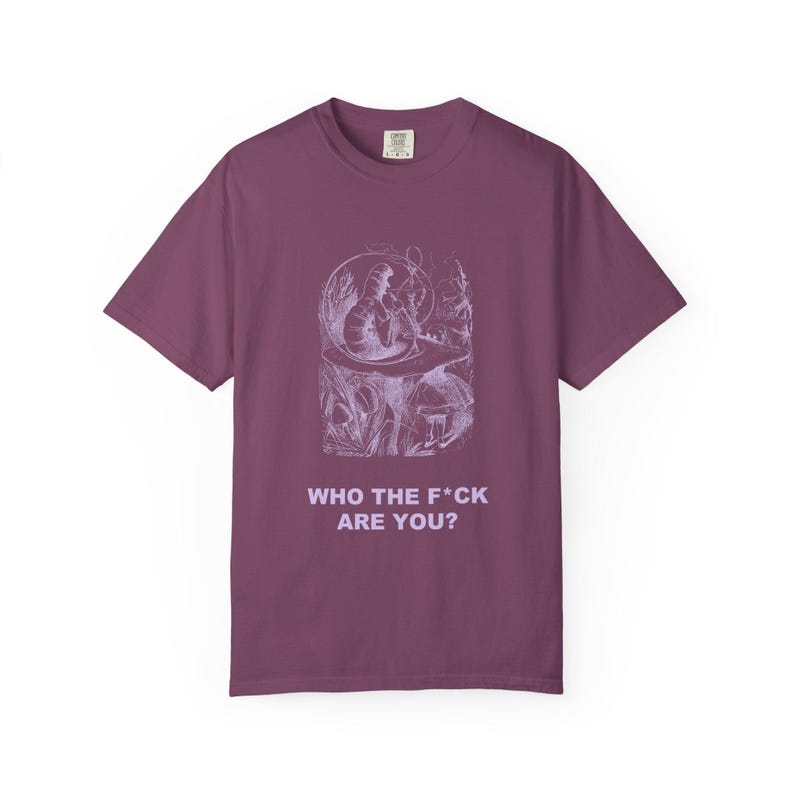 Who the F*ck Are You Shirt, John Tenniel Caterpillar Victorian Engraving Tee, Lewis Carroll Wonderland Literary Humor Gift image 11