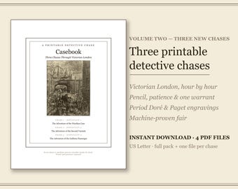 Carnet d'enquêtes : Une étude de cas, tome 2 — Les papiers Gallions | Trois nouvelles enquêtes policières victoriennes à imprimer, livre-jeu de mystère en solo (PDF)