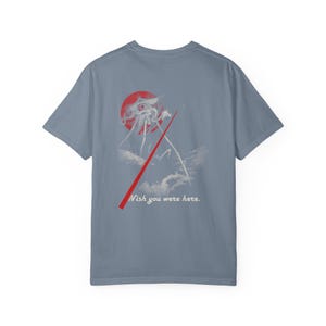 Woking Postcard Shirt, Wish You Were Here, War of the Worlds Tripod Front and Back Tee, H G Wells image 14