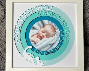 Personalized Baby Statistics 3D Shadow Box