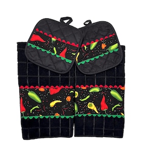 READY TO SHIP Kitchen Towels - Red Hot Chili Peppers