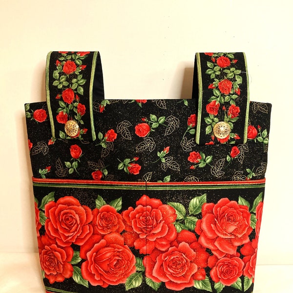 READY TO SHIP! Sparkling Red, Red Roses Walker Bag