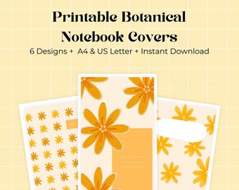 Botanical Notebook Covers Bundle | 6 Floral Designs (Digital Download)