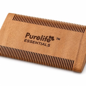 Peigne double face en bois de neem fait main | Outil naturel de soin des cheveux et de la barbe